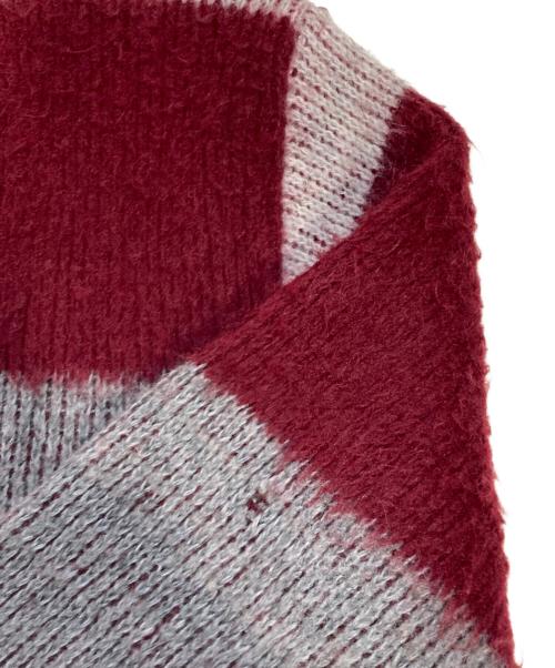 VINTAGE（ヴィンテージ）VINTAGE (ヴィンテージ) ヴィンテージモヘアカーディガン ボルドー×グレー サイズ:Mの古着・服飾アイテム