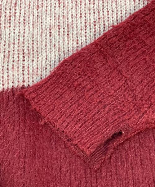 VINTAGE（ヴィンテージ）VINTAGE (ヴィンテージ) ヴィンテージモヘアカーディガン ボルドー×グレー サイズ:Mの古着・服飾アイテム