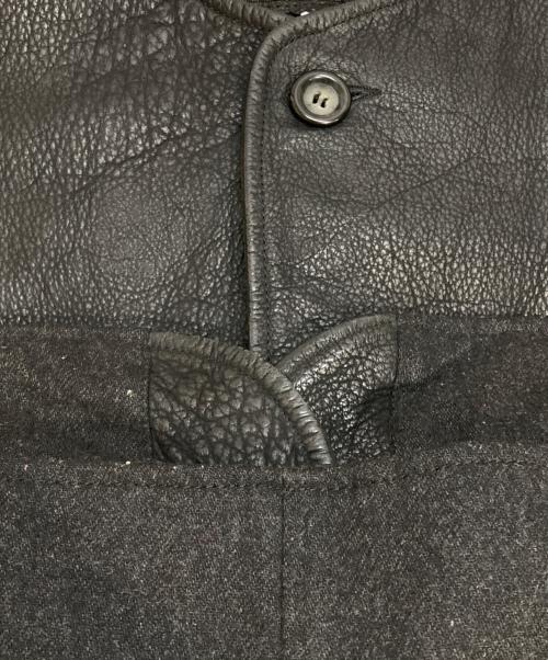 ARMANI JEANS（アルマーニジーンズ）ARMANI JEANS (アルマーニジーンズ) 切替レザーベスト ブラック サイズ:I46(L相当)の古着・服飾アイテム