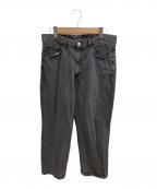 STEVEN ALANスティーブンアラン）の古着「Hi/TWST DENIM 5P BAGGY TAPERED PANTS」｜ブラック