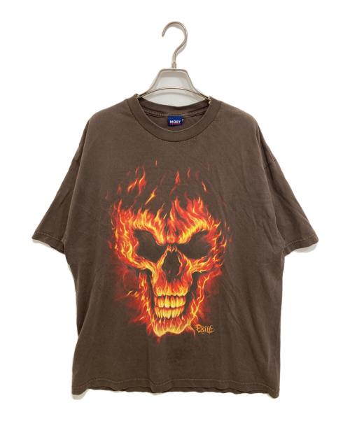 Most Collection（モストコレクション）Most Collection (モストコレクション) ファイヤーパターンスカルTEE ブラウン サイズ:XL相当の古着・服飾アイテム