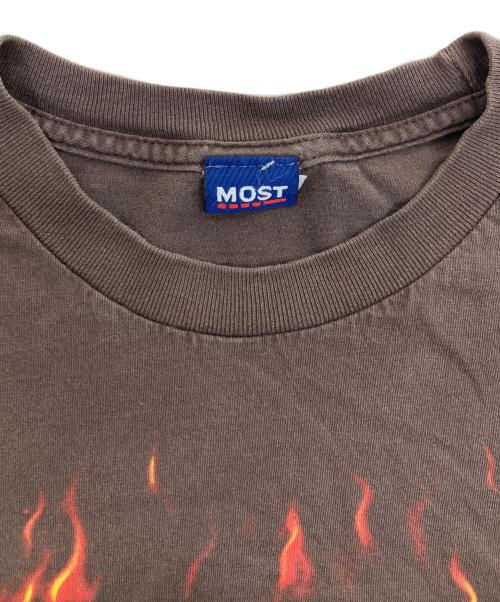 Most Collection（モストコレクション）Most Collection (モストコレクション) ファイヤーパターンスカルTEE ブラウン サイズ:XL相当の古着・服飾アイテム