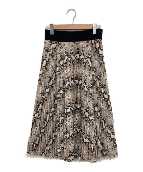 HYKE（ハイク）HYKE (ハイク) パイソンプリーツスカート ベージュ サイズ:Mの古着・服飾アイテム