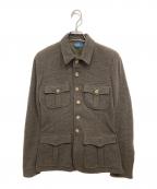 POLO RALPH LAURENポロ・ラルフローレン）の古着「ヘリンボーン ダブルニット ジャカード ブレザー」｜ブラウン