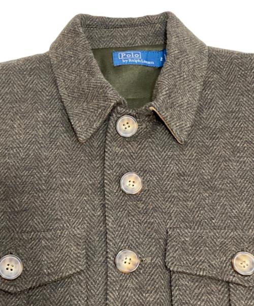 POLO RALPH LAUREN（ポロ・ラルフローレン）POLO RALPH LAUREN (ポロ・ラルフローレン) ヘリンボーン ダブルニット ジャカード ブレザー ブラウン サイズ:M(2)の古着・服飾アイテム