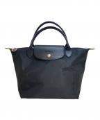 LONGCHAMPロンシャン）の古着「ル・プリアージュ グリーンS ハンドバッグ」｜ブラック×グリーン