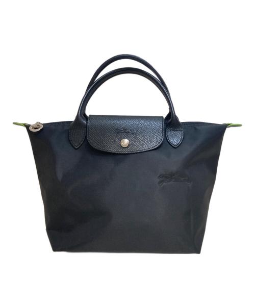 LONGCHAMP（ロンシャン）LONGCHAMP (ロンシャン) ル・プリアージュ グリーンS ハンドバッグ ブラック×グリーンの古着・服飾アイテム