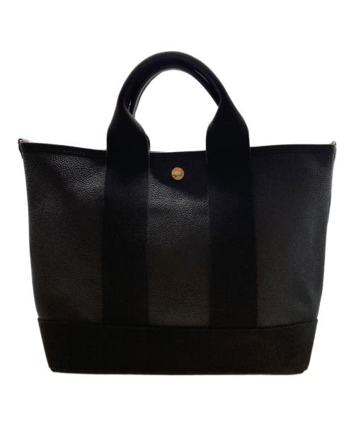 Breath TOPKAPI（ブレストプカピ）Breath TOPKAPI (ブレストプカピ) スコッチグレイン ショルダー付きトートバッグ ブラックの古着・服飾アイテム