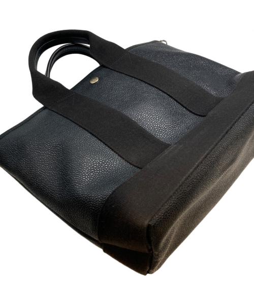 Breath TOPKAPI（ブレストプカピ）Breath TOPKAPI (ブレストプカピ) スコッチグレイン ショルダー付きトートバッグ ブラックの古着・服飾アイテム