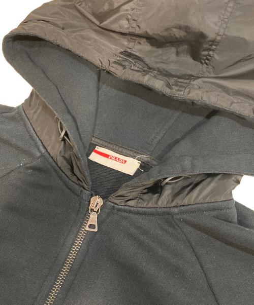 PRADA SPORTS（プラダスポーツ）PRADA SPORTS (プラダスポーツ) ナイロン切替フードジップパーカー ブラック サイズ:Lの古着・服飾アイテム