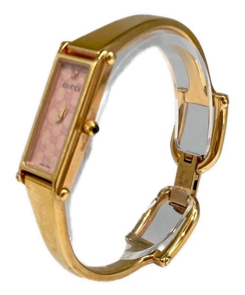 GUCCI（グッチ）GUCCI (グッチ) 1Pダイヤ 1500Lリストウォッチ ピンクの古着・服飾アイテム