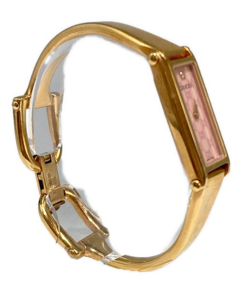 GUCCI（グッチ）GUCCI (グッチ) 1Pダイヤ 1500Lリストウォッチ ピンクの古着・服飾アイテム