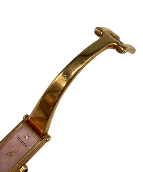 GUCCI（グッチ）GUCCI (グッチ) 1Pダイヤ 1500Lリストウォッチ ピンクの古着・服飾アイテム