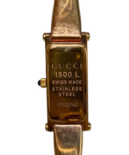 GUCCI（グッチ）GUCCI (グッチ) 1Pダイヤ 1500Lリストウォッチ ピンクの古着・服飾アイテム