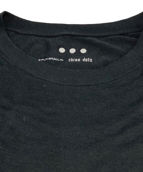 THREE DOTS（スリードッツ）THREE DOTS (スリードッツ) Smile cotton l/s loose tee ブラック サイズ:XSの古着・服飾アイテム