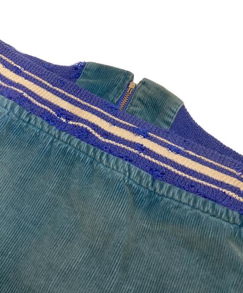 USED（ユーズド）USED (ユーズド) ヴィンテージコーデュロイ刺繍スタジアムジャケット ブルー サイズ:M相当の古着・服飾アイテム