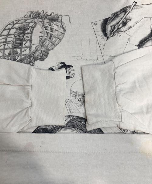 M.C.Escher（マウリッツ・コルネリス・エッシャー）M.C.Escher (マウリッツ・コルネリス・エッシャー) 両面だまし絵プリントカットソー ホワイト サイズ:Lの古着・服飾アイテム