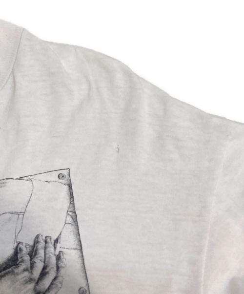 M.C.Escher（マウリッツ・コルネリス・エッシャー）M.C.Escher (マウリッツ・コルネリス・エッシャー) 両面だまし絵プリントカットソー ホワイト サイズ:Lの古着・服飾アイテム