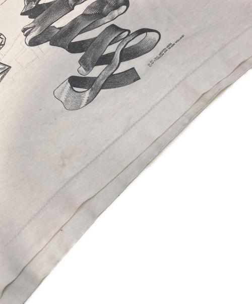 M.C.Escher（マウリッツ・コルネリス・エッシャー）M.C.Escher (マウリッツ・コルネリス・エッシャー) 両面だまし絵プリントカットソー ホワイト サイズ:Lの古着・服飾アイテム