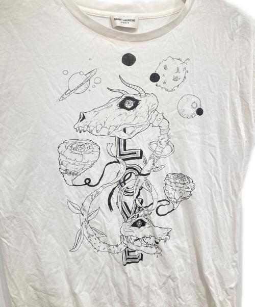 Saint Laurent Paris（サンローランパリ）Saint Laurent Paris (サンローランパリ) Grimes Love T-shirt ホワイト サイズ:Sの古着・服飾アイテム