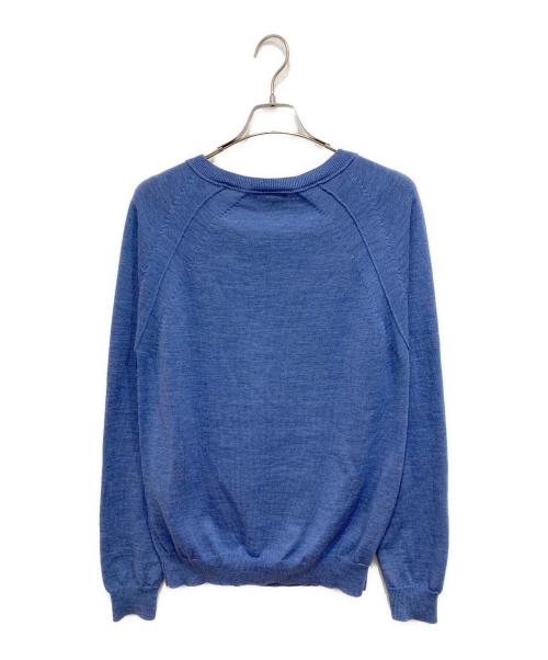3.1 phillip lim（スリーワンフィリップリム）3.1 phillip lim (スリーワンフィリップリム) スマイルマークラグランニット ブルー サイズ:Mの古着・服飾アイテム