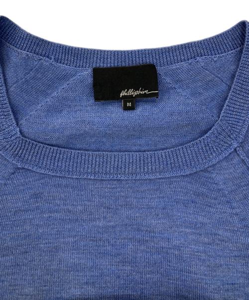 3.1 phillip lim（スリーワンフィリップリム）3.1 phillip lim (スリーワンフィリップリム) スマイルマークラグランニット ブルー サイズ:Mの古着・服飾アイテム