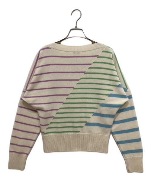 CHANEL（シャネル）CHANEL (シャネル) ココマークボーダードルマンスリーブプルオーバーニット マルチカラー サイズ:M(38)の古着・服飾アイテム