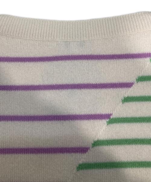 CHANEL（シャネル）CHANEL (シャネル) ココマークボーダードルマンスリーブプルオーバーニット マルチカラー サイズ:M(38)の古着・服飾アイテム