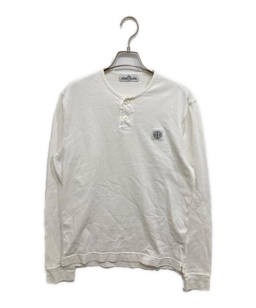 STONE ISLAND（ストーンアイランド）STONE ISLAND (ストーンアイランド) ヘンリーネックカットソー ホワイト サイズ:Mの古着・服飾アイテム