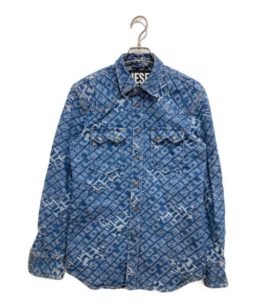 DIESEL（ディーゼル）DIESEL (ディーゼル) D-LEO CAMICIA デニムウエスタンシャツ インディゴ サイズ:XSの古着・服飾アイテム