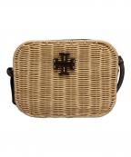 TORY BURCHトリーバーチ）の古着「マックグローウィッカーカメラバッグ」｜ベージュ×ブラウン