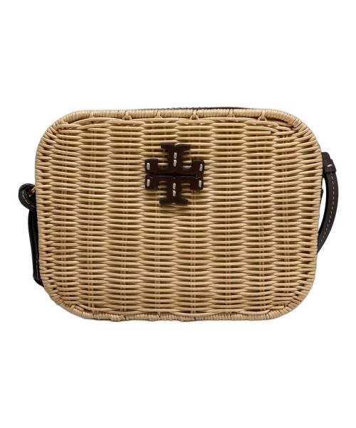 TORY BURCH（トリーバーチ）TORY BURCH (トリーバーチ) マックグローウィッカーカメラバッグ ベージュ×ブラウンの古着・服飾アイテム