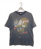 HARLEY-DAVIDSONハーレーダビッドソン）の古着「スネークプリントバイカーTシャツ」｜フェードブラック