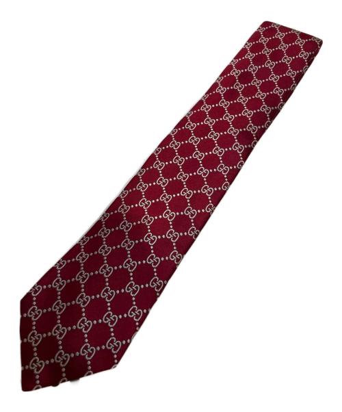 GUCCI（グッチ）GUCCI (グッチ) GG総柄ネクタイ レッド サイズ:全長154cmの古着・服飾アイテム