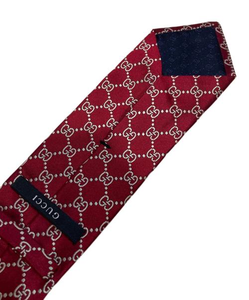 GUCCI（グッチ）GUCCI (グッチ) GG総柄ネクタイ レッド サイズ:全長154cmの古着・服飾アイテム