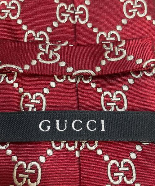 GUCCI（グッチ）GUCCI (グッチ) GG総柄ネクタイ レッド サイズ:全長154cmの古着・服飾アイテム