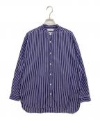 TOMORROW LAND×THOMAS MASONトゥモローランド×トーマスメイソン）の古着「ブリティッシュポプリンバンドカラーシャツ」｜ネイビー
