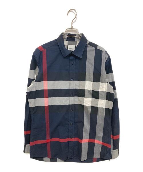 BURBERRY LONDON（バーバリーロンドン）BURBERRY LONDON (バーバリーロンドン) ノヴァチェックシャツ ネイビー サイズ:Mの古着・服飾アイテム