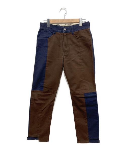 jieda（ジエダ）jieda (ジエダ) Dickies (ディッキーズ) swiching pants ブラウン×ネイビー サイズ:Sの古着・服飾アイテム