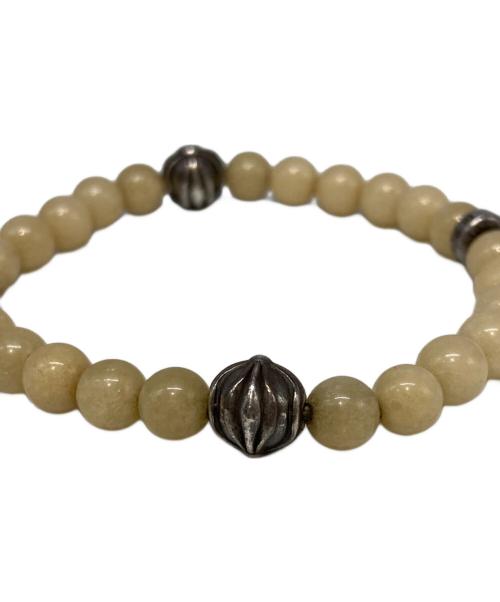 CHROME HEARTS（クロムハーツ）CHROME HEARTS (クロムハーツ) ホワイトジェイドビーズブレスレット ベージュの古着・服飾アイテム