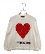 LOVE MOSCHINOラブモスキーノ）の古着「Textured Heart Knit Sweater」｜アイボリー