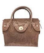 Carving Tribesカービングトライブス）の古着「カーヴィングレザーハンドバッグ」｜ピンク