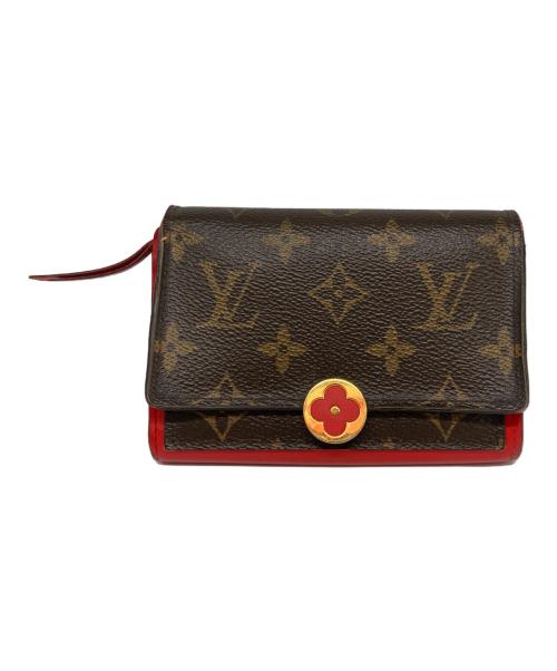 LOUIS VUITTON（ルイ ヴィトン）LOUIS VUITTON (ルイ ヴィトン) ポルトフォイユ・フロール コンパクト レッド×ブラウンの古着・服飾アイテム