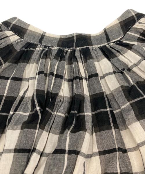 nicholson and nicholson（ニコルソンアンドニコルソン）nicholson and nicholson (ニコルソンアンドニコルソン) リンクルコットンギャザーロングワンピース ブラック×ホワイト サイズ:Sの古着・服飾アイテム