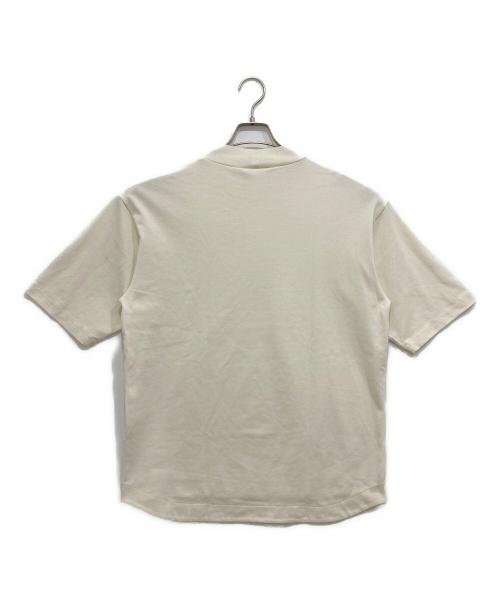 LACOSTE（ラコステ）LACOSTE (ラコステ) 5分袖モックネックサマーニットTシャツ アイボリー サイズ:Mの古着・服飾アイテム