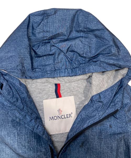 MONCLER（モンクレール）MONCLER (モンクレール) デニム転写プリントナイロンジャケット インディゴ サイズ:100cmの古着・服飾アイテム