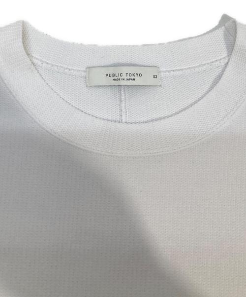 PUBLIC TOKYO（パブリックトウキョウ）PUBLIC TOKYO (パブリックトウキョウ) メッシュカットソー ホワイト サイズ:Mの古着・服飾アイテム