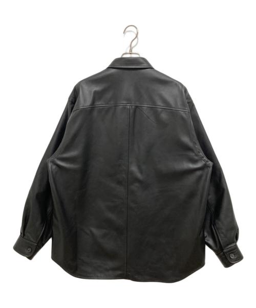 UNITED ARROWS（ユナイテッドアローズ）UNITED ARROWS (ユナイテッドアローズ) ラムレザーCPOシャツジャケット ブラック サイズ:Lの古着・服飾アイテム