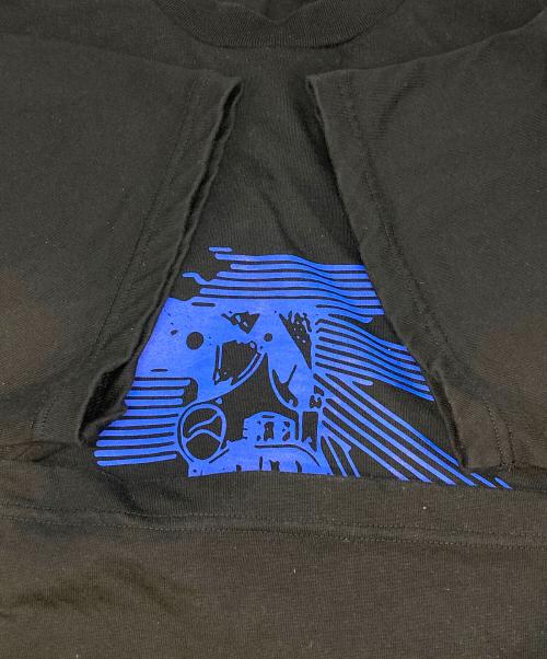 GOD SELECTION XXX（ゴッドセレクショントリプルエックス）GOD SELECTION XXX (ゴッドセレクショントリプルエックス) プリントカットソー ブラック×ブルー サイズ:Lの古着・服飾アイテム