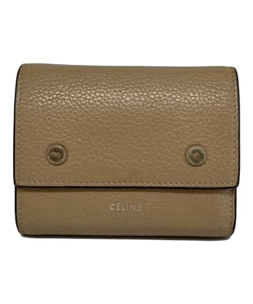 CELINE（セリーヌ）CELINE (セリーヌ) スモールフォールデッドマルチファンクション 3つ折り財布 ベージュの古着・服飾アイテム